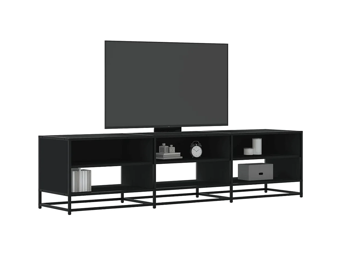 Meuble TV noir 180x40x46 cm bois d'ingénierie
