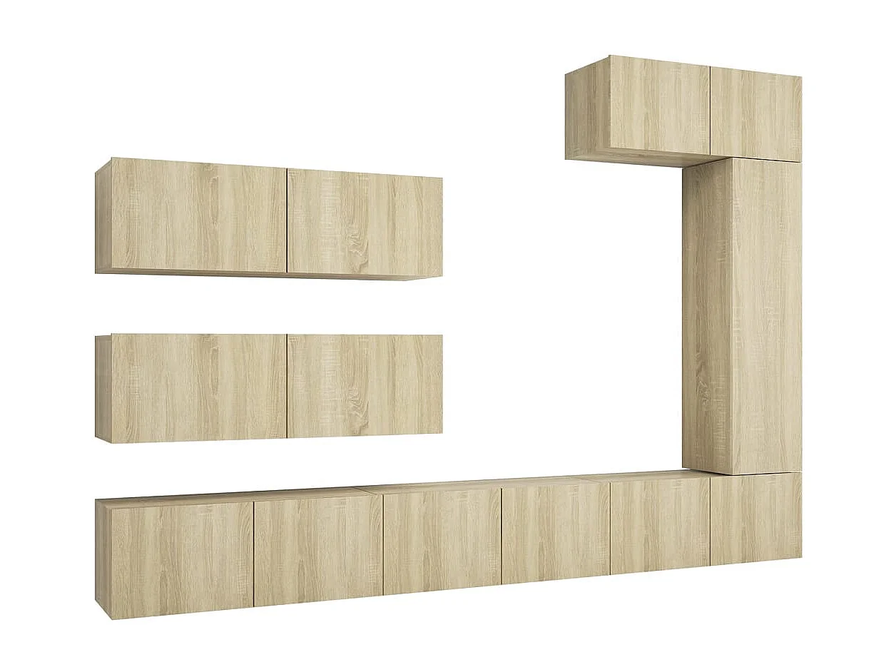 Ensemble de meuble TV 7 pcs Chêne sonoma Bois d'ingénierie