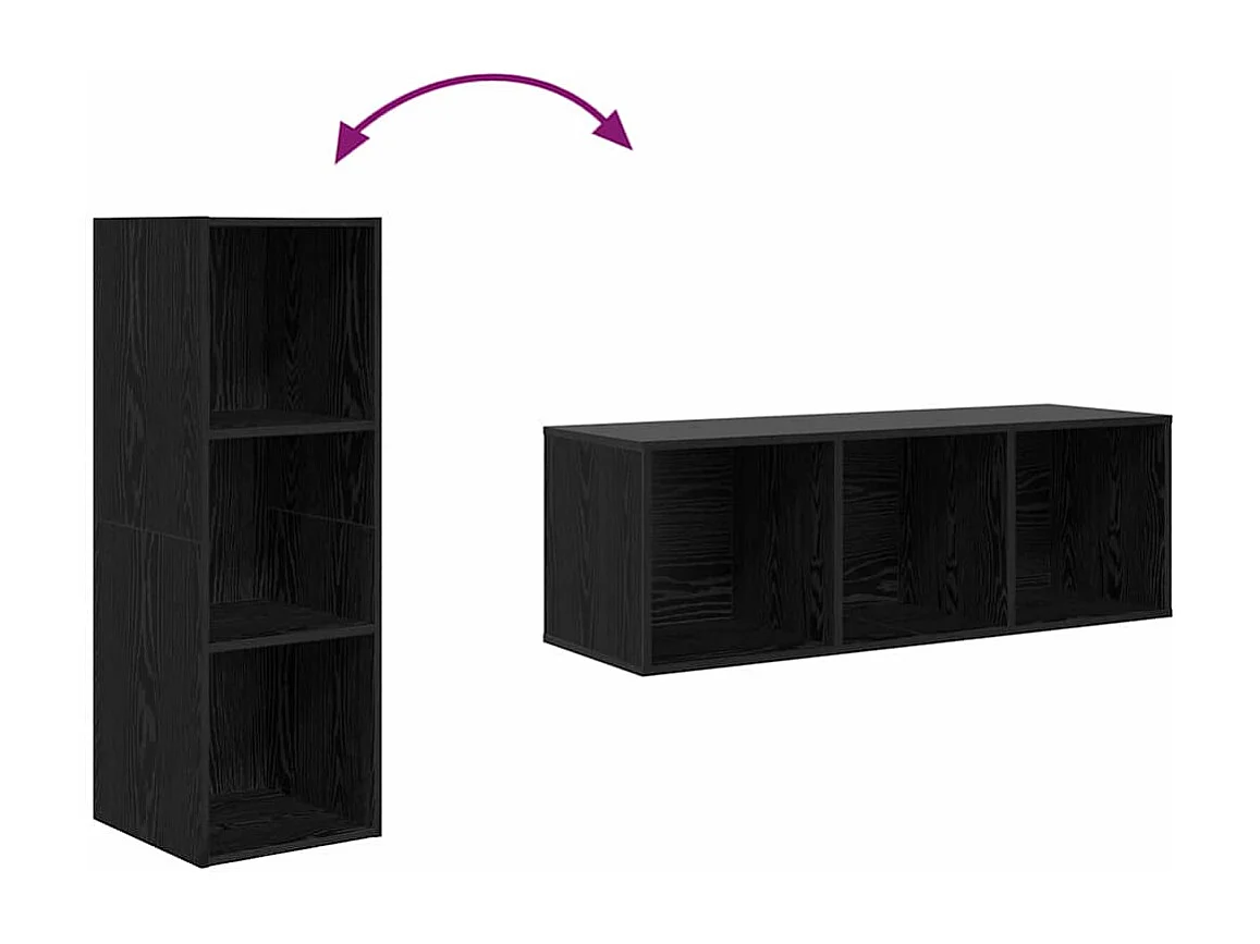 Meubles TV muraux 2 pcs Chêne noir 37 x 37 x 107 cm