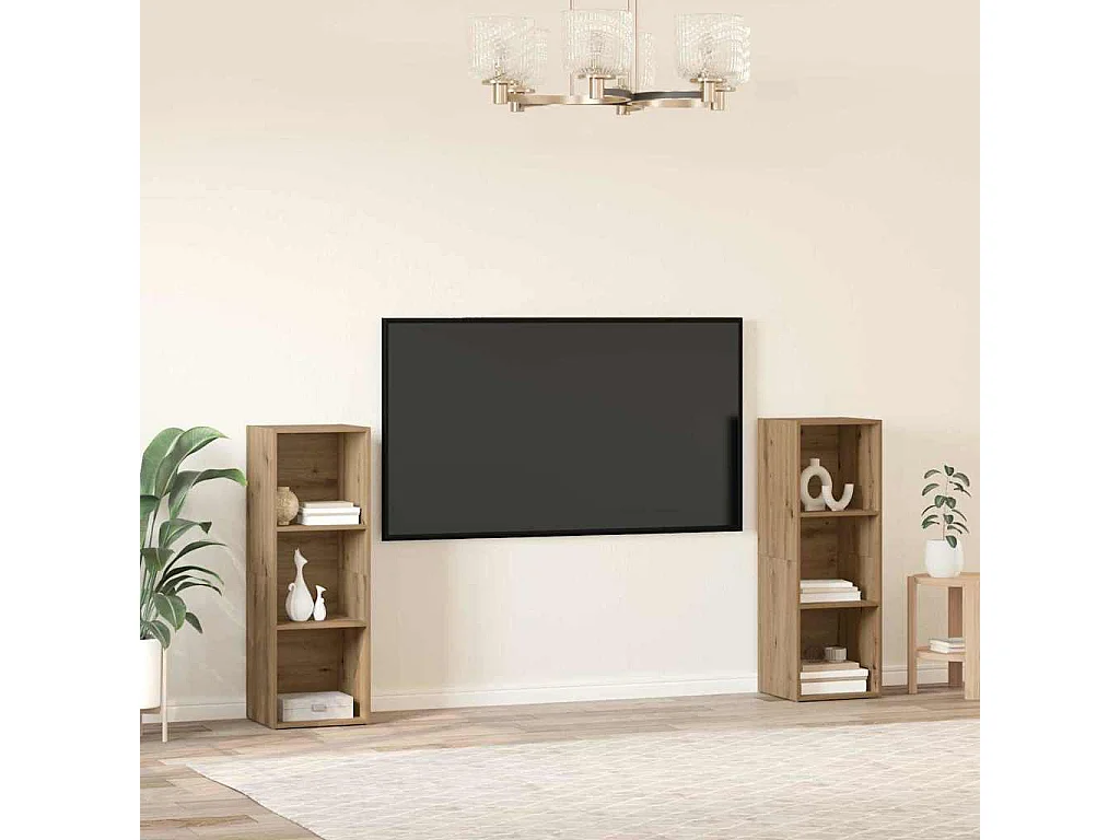 Ensemble meuble TV 2 pcs chêne artisanal 107 x 35 x 37 cm