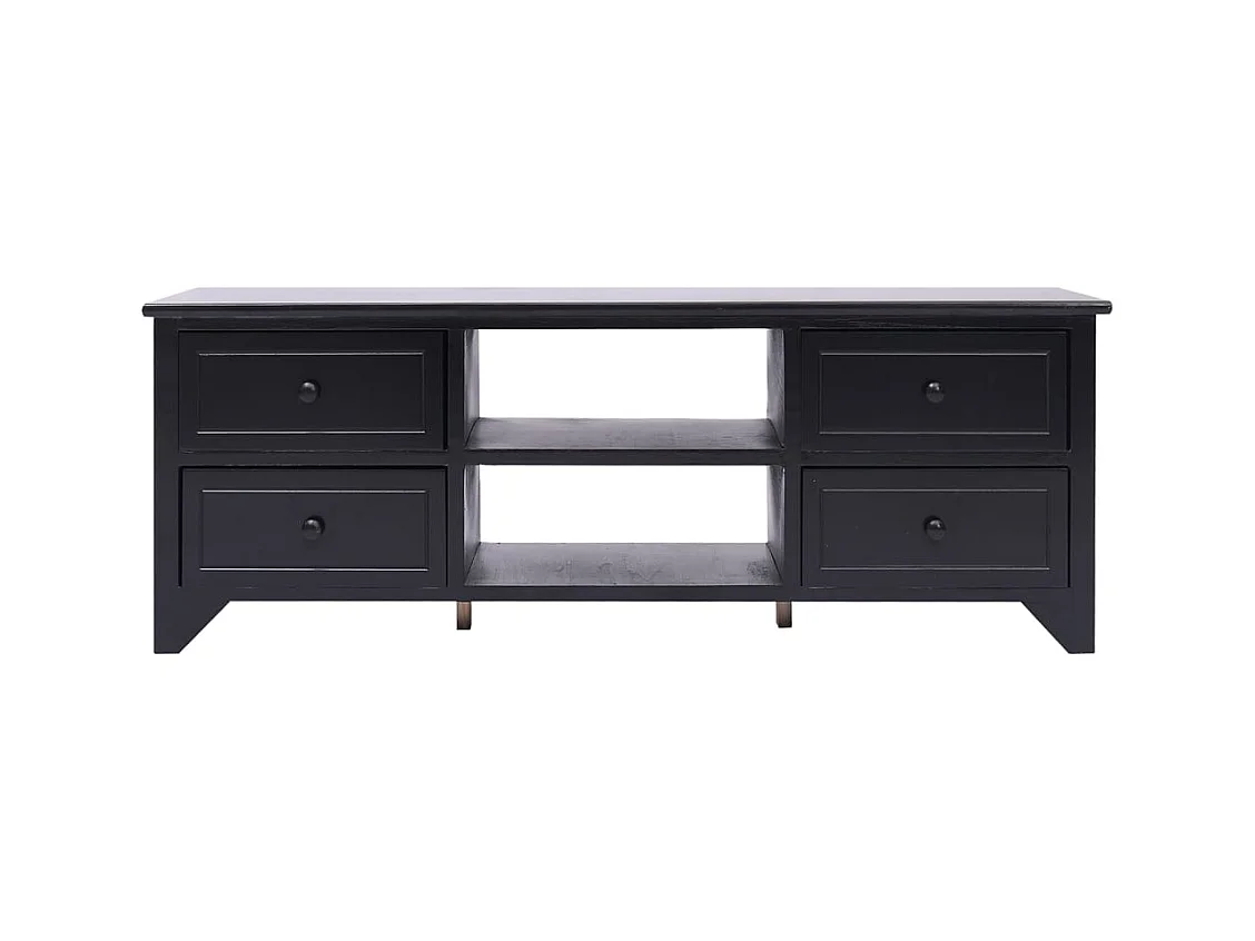 Zwarte tv-kast 108x30x40 cm massief paulowniahout