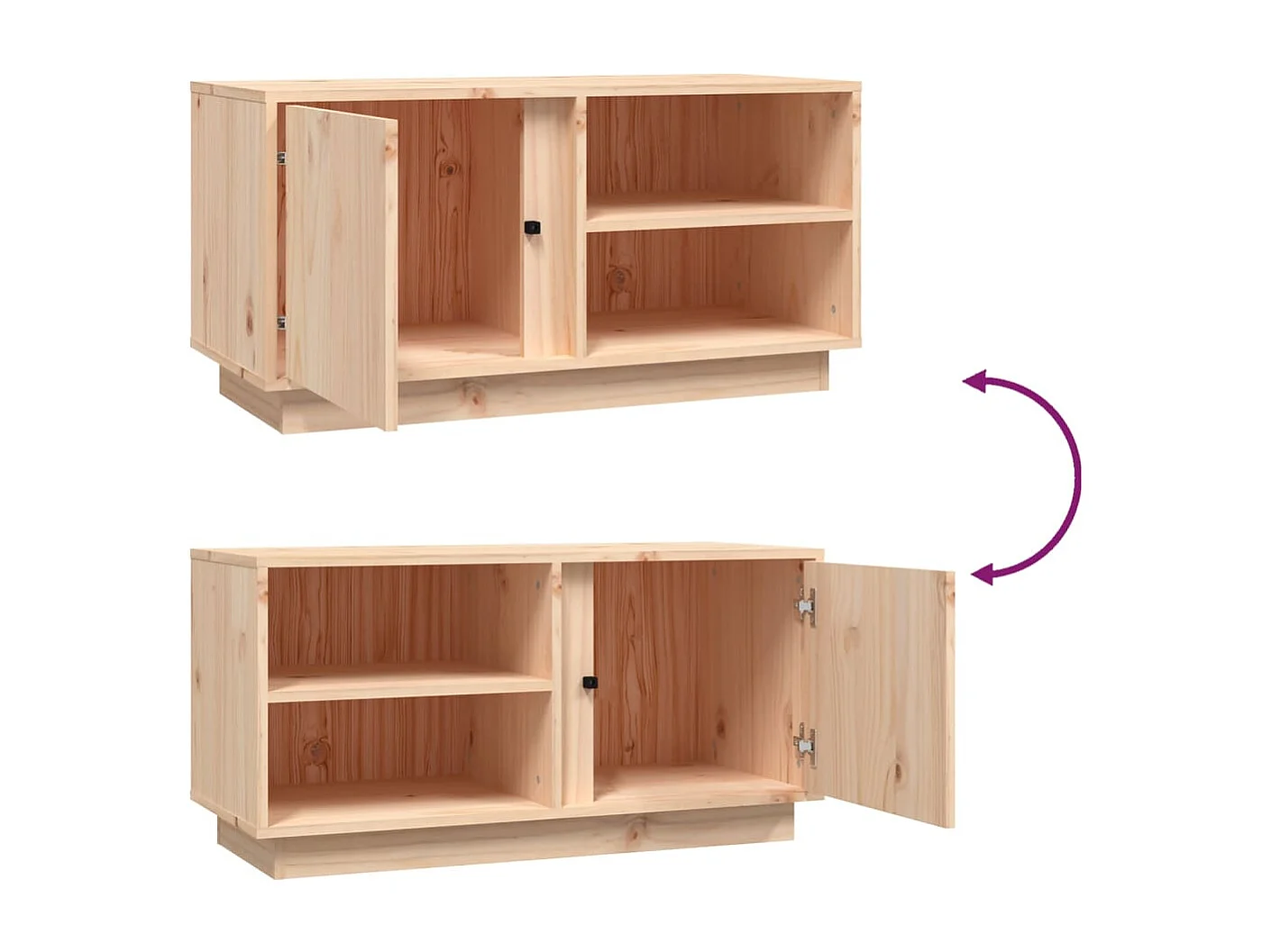 Mobile TV 80x35x40,5 cm Legno massello di pino