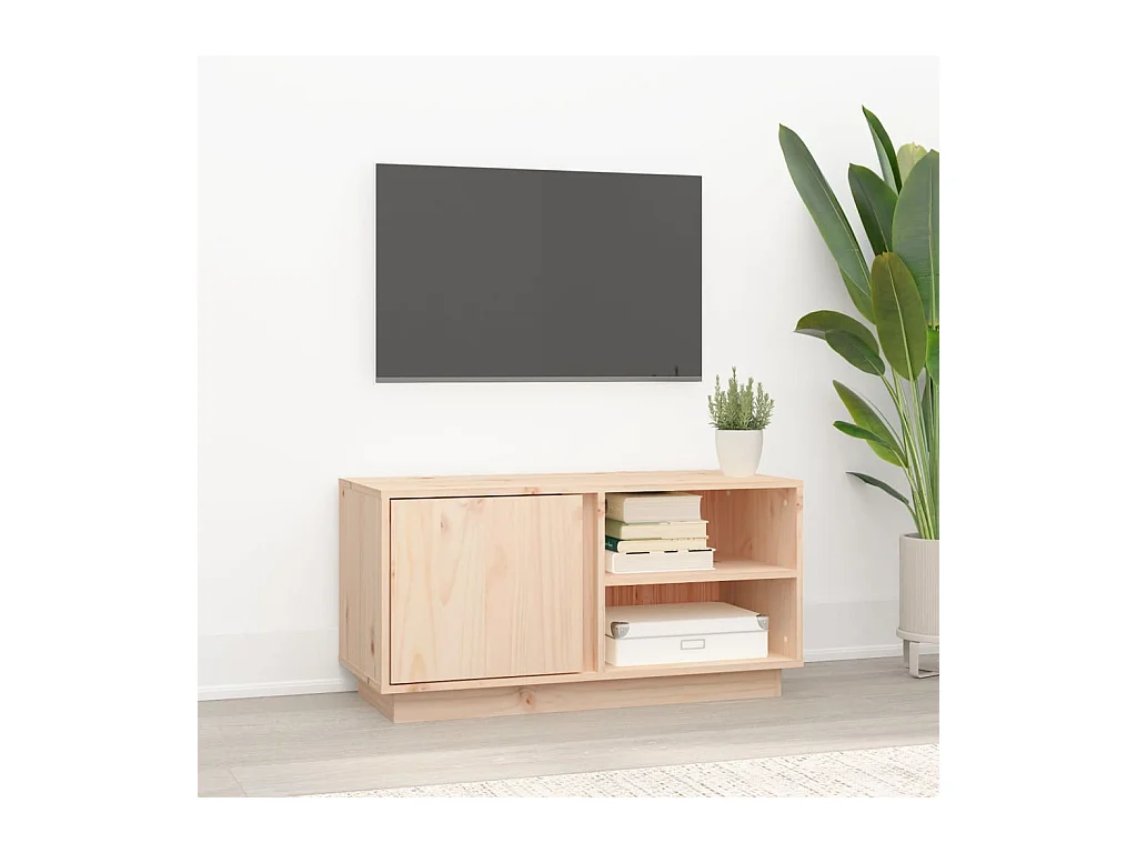 TV-Schrank 80x35x40,5 cm Massivholz Kiefer
