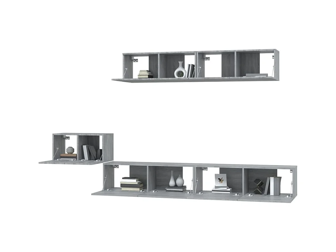 Ensemble de meubles TV 5 pcs Sonoma gris Bois d'ingénierie