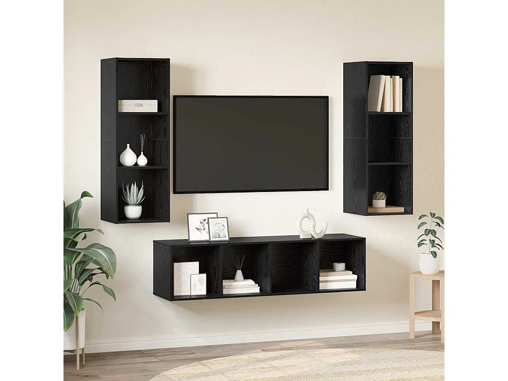 Ensemble de meubles TV 3 pcs Chêne noir 37 x 37 x 142.5 cm