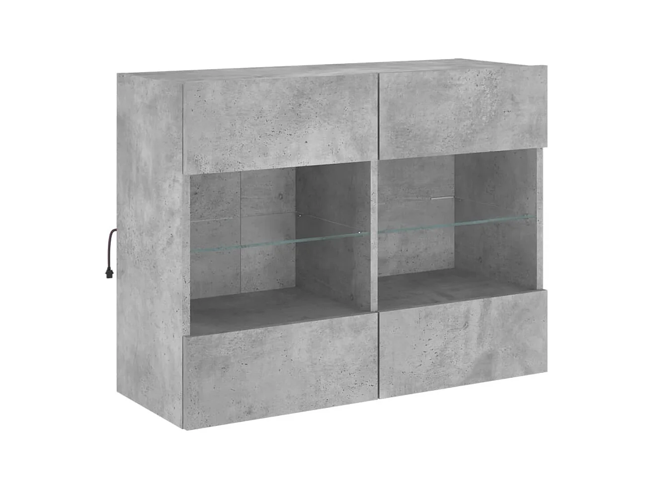 Wandmeubel met ledverlichting, betongrijs, 78,5 x 30 x 60,5 cm