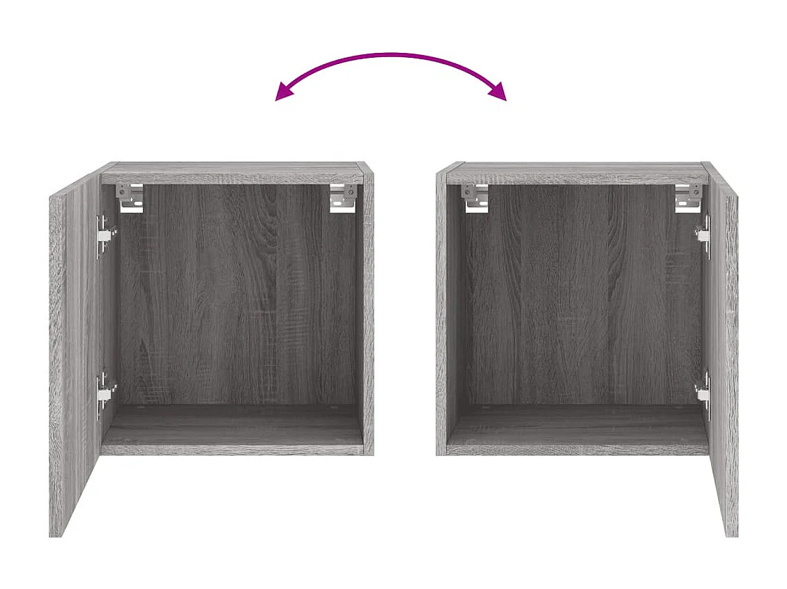 Mueble de TV de pared Sonoma gris de 40,5 x 30 x 40 cm de madera de ingeniería