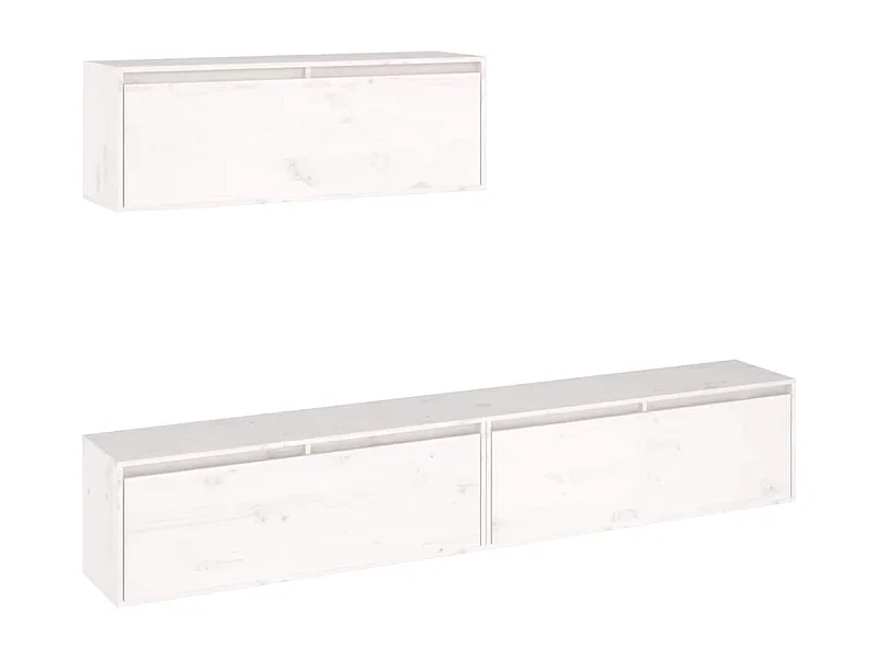 Ensemble de meubles TV 3 pcs blanc bois massif de pin