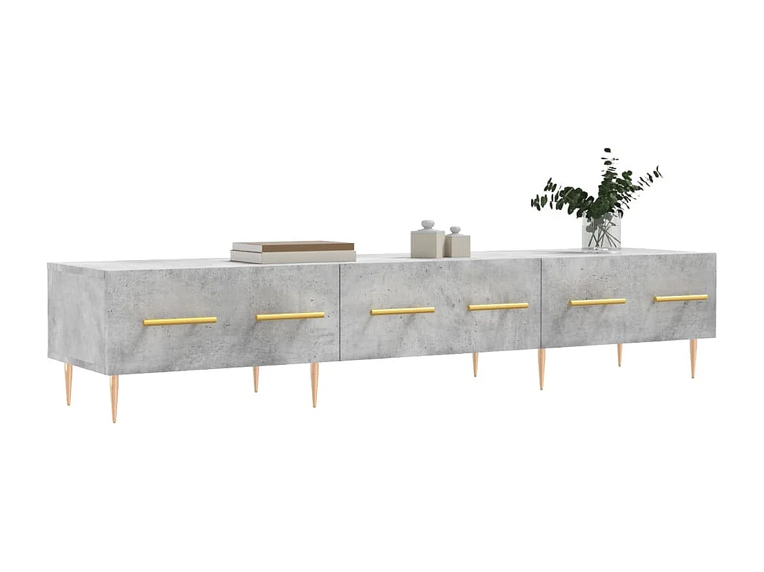 Mueble de TV gris hormigón 150x36x30 cm madera de ingeniería