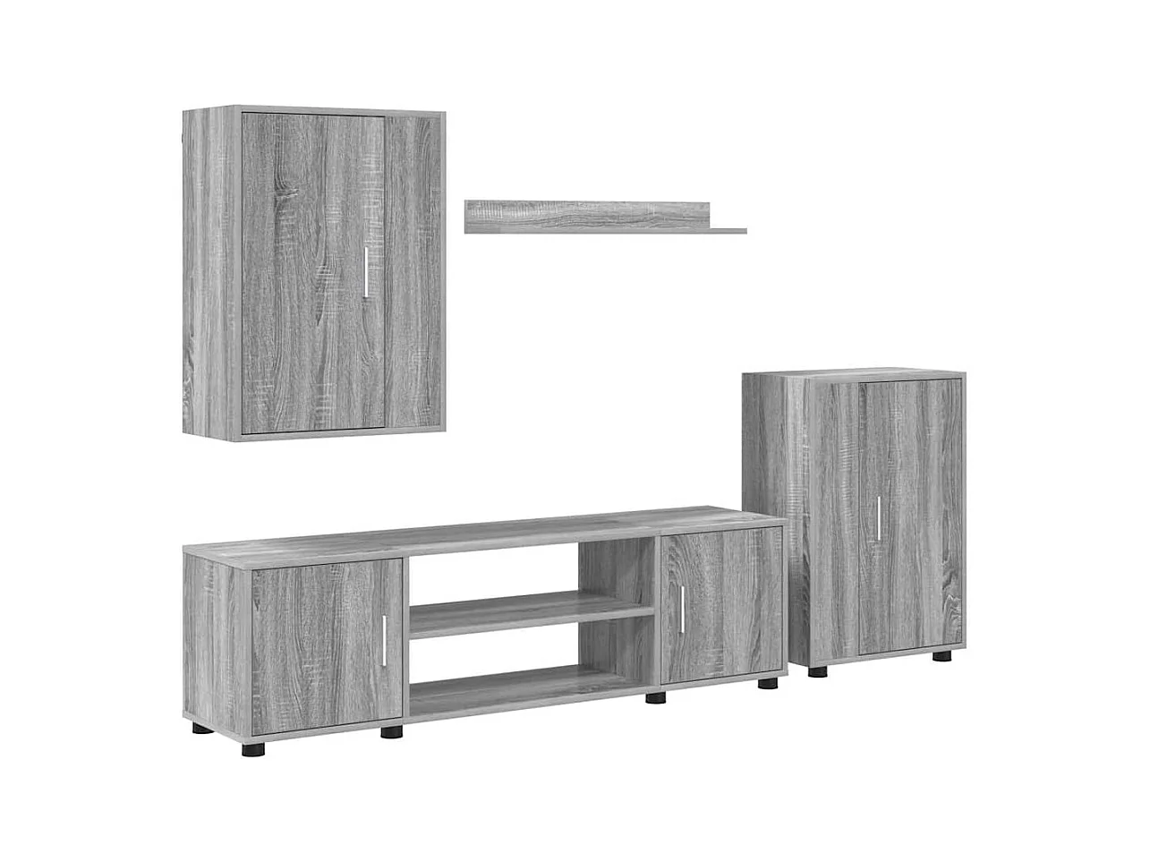 Set di 4 supporti TV da parete, 4 pezzi, grigio Sonoma
