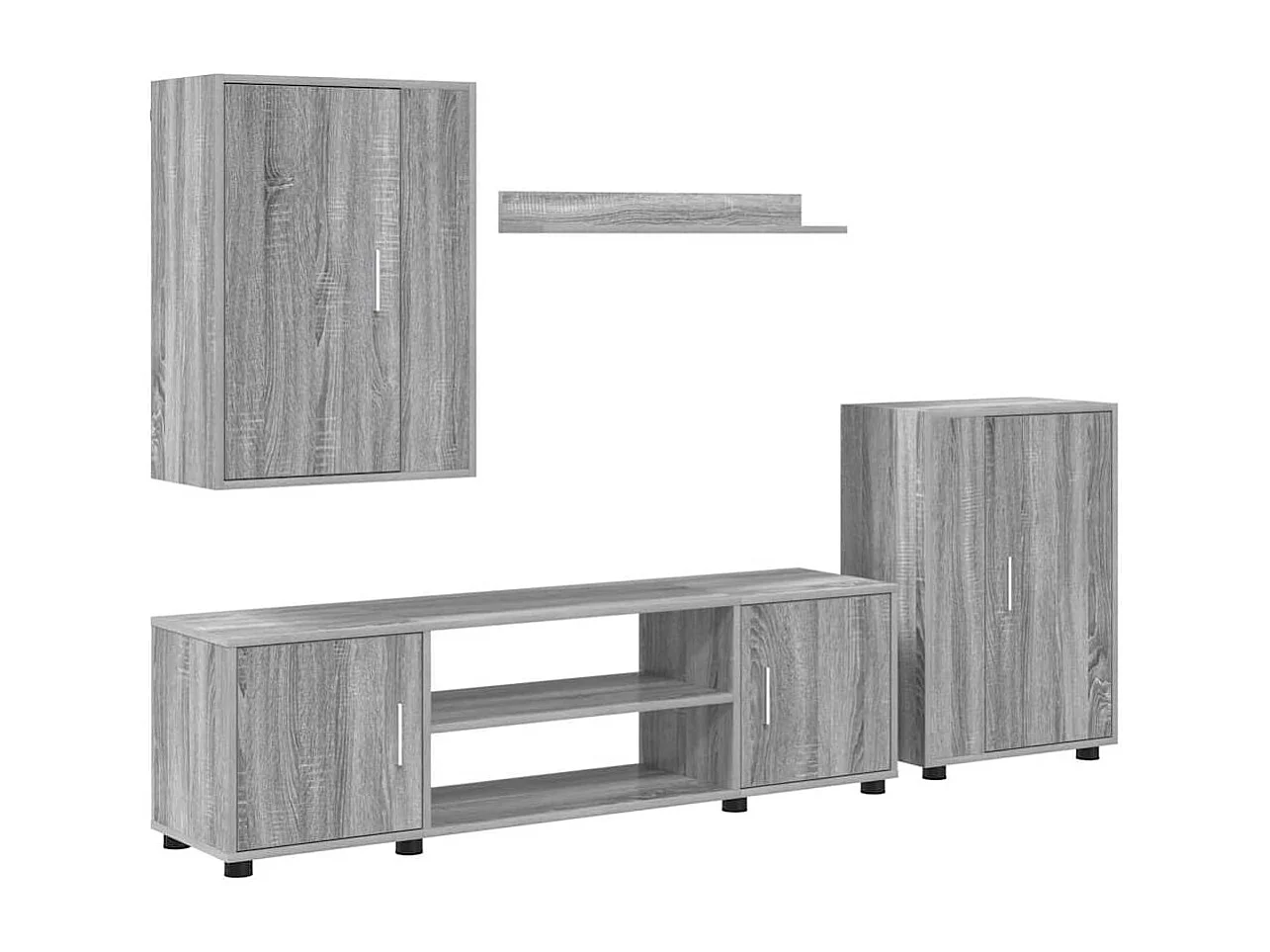 Juego de 4 soportes para TV de pared, 4 piezas, color gris Sonoma