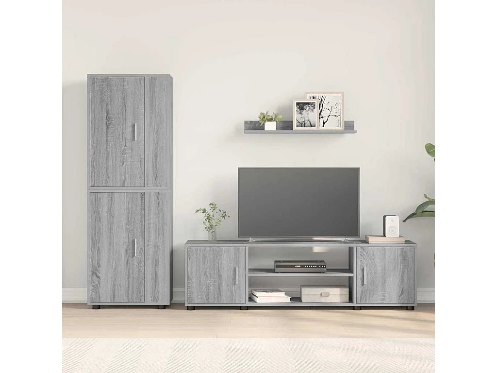 Juego de 4 soportes para TV de pared, 4 piezas, color gris Sonoma