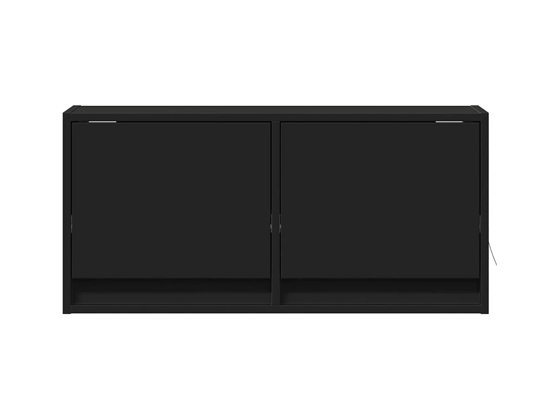 Wandmeubel met LED-verlichting zwart 80x31x35 cm