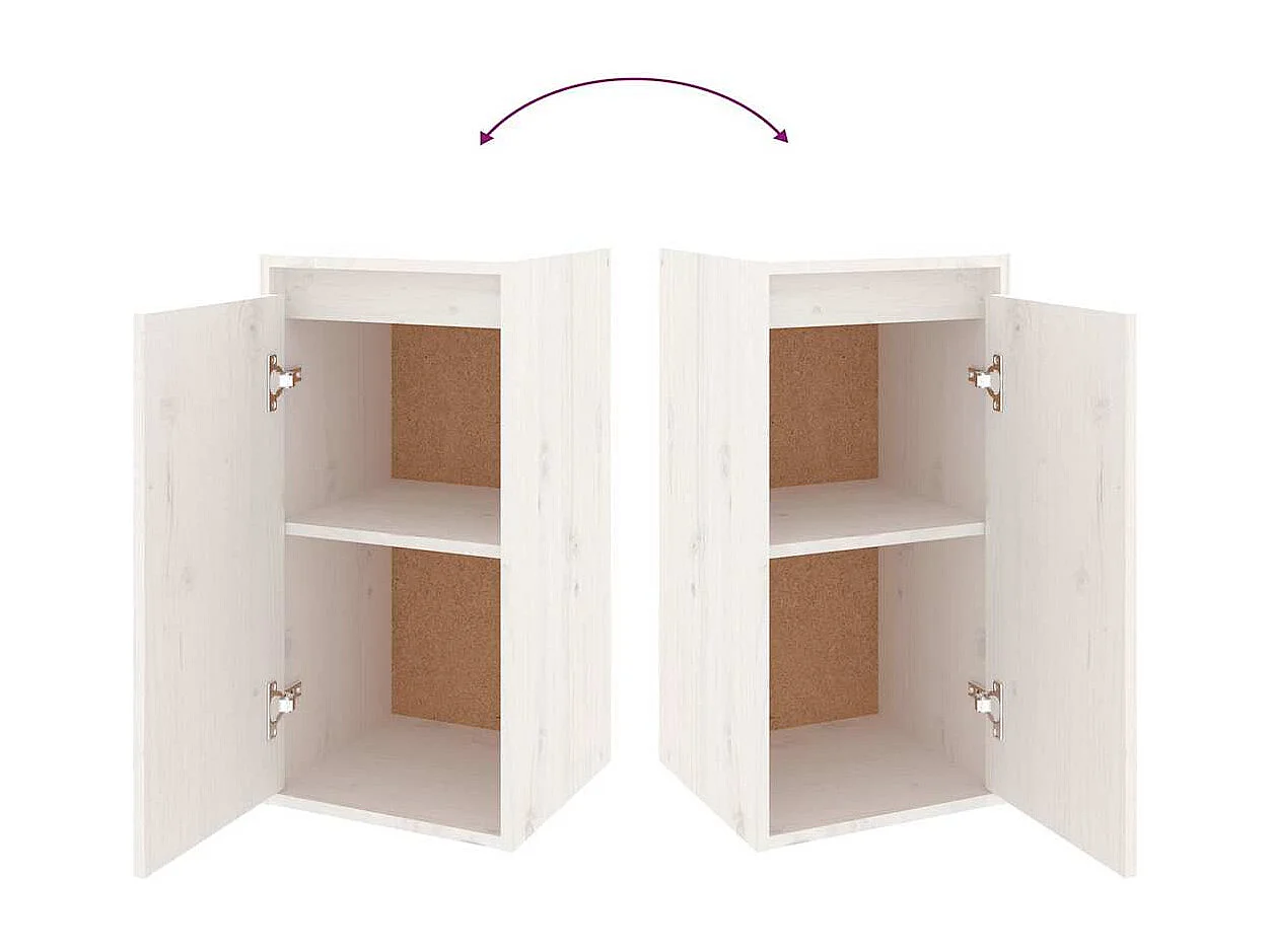 Meubles TV 6 pcs Blanc Bois massif de pin