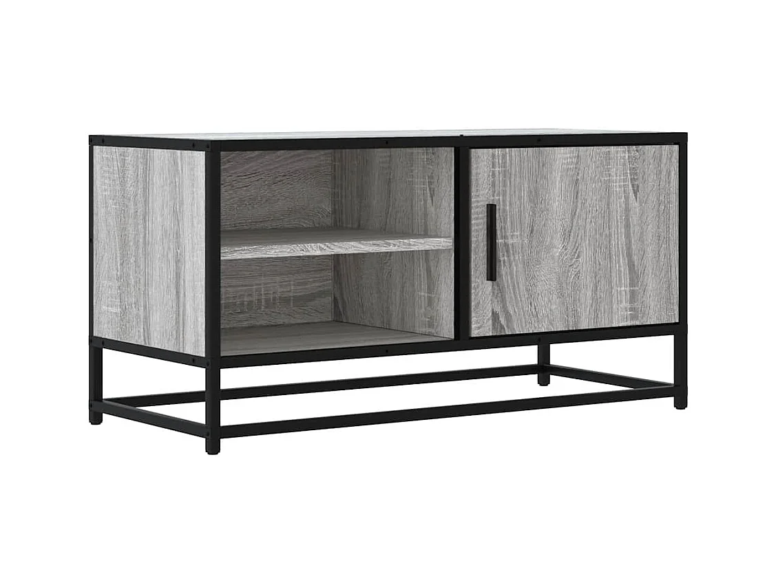 Sonoma grijs tv-meubel 80x34,5x40 cm bewerkt hout en metaal