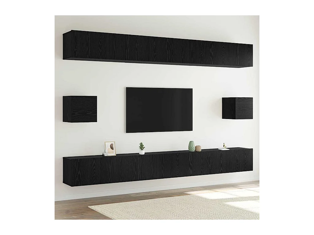 Ensemble meuble TV 8 pcs Chêne noir 100 x 30 x 30 cm