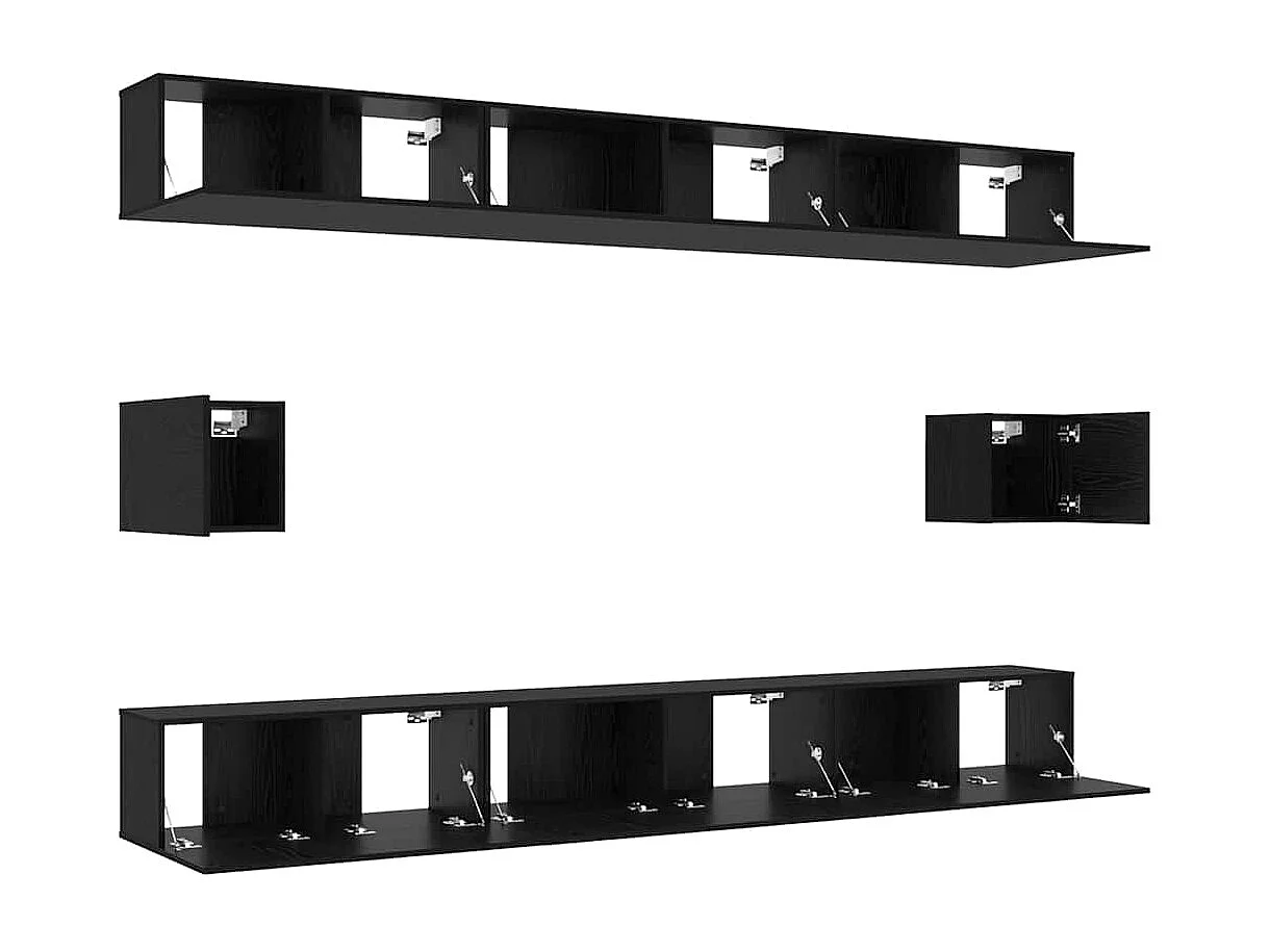 Ensemble meuble TV 8 pcs Chêne noir 100 x 30 x 30 cm