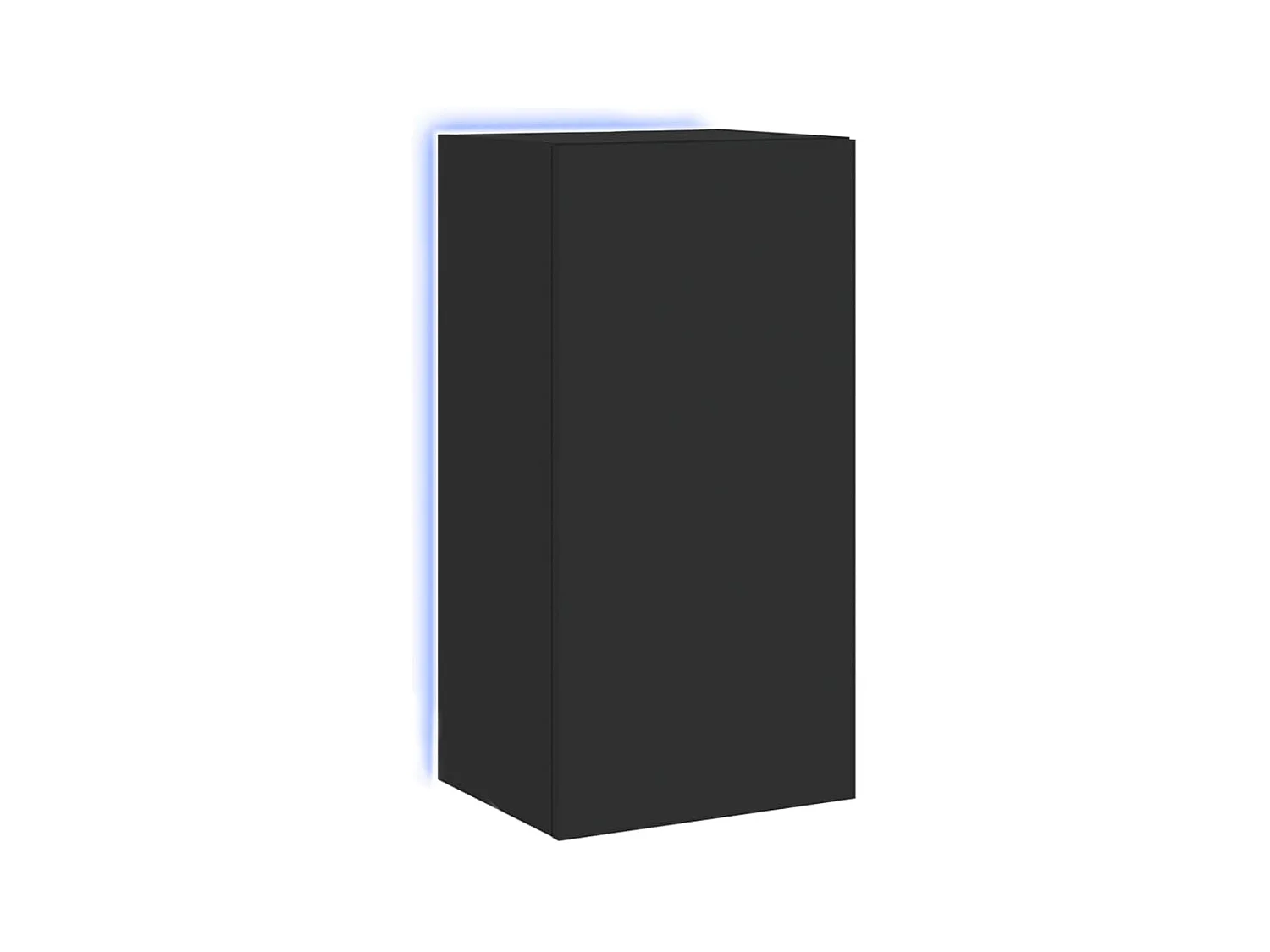 Wandmontierter TV-Schrank mit LED-Beleuchtung schwarz 40,5x35x80 cm