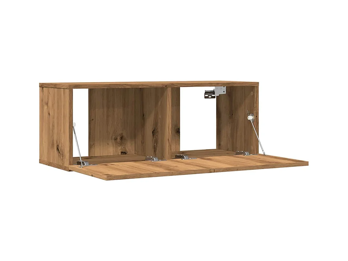 Mobili porta TV da parete 2 pezzi, rovere artigianale, 80x30x30 cm