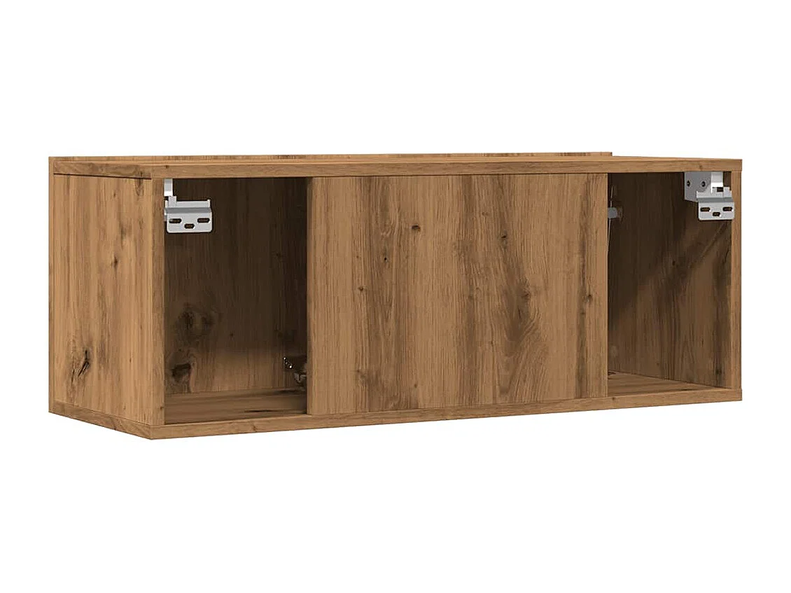 Mobili porta TV da parete 2 pezzi, rovere artigianale, 80x30x30 cm