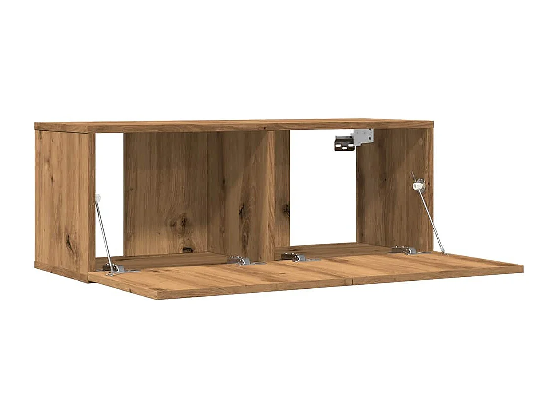 Mobili porta TV da parete 2 pezzi, rovere artigianale, 80x30x30 cm