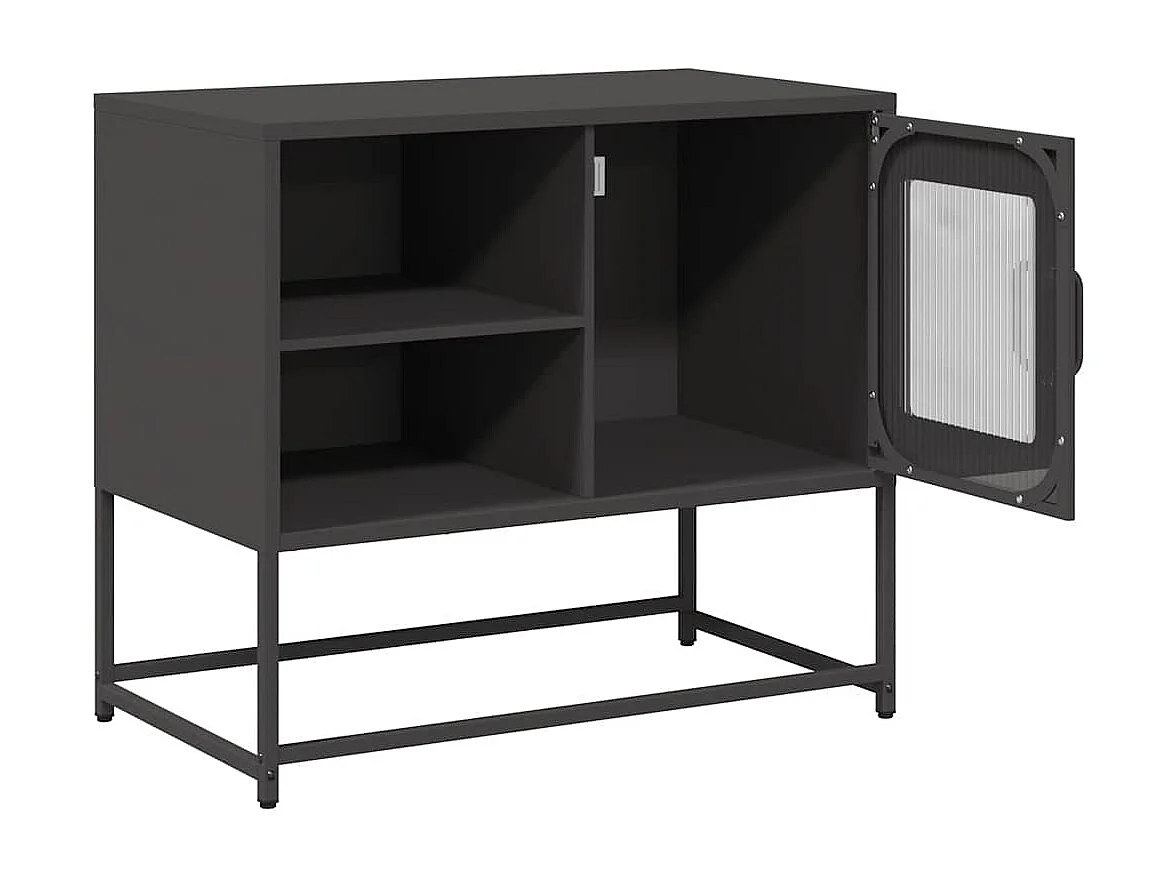 Zwarte tv-kast 68x39x60,5 cm staal