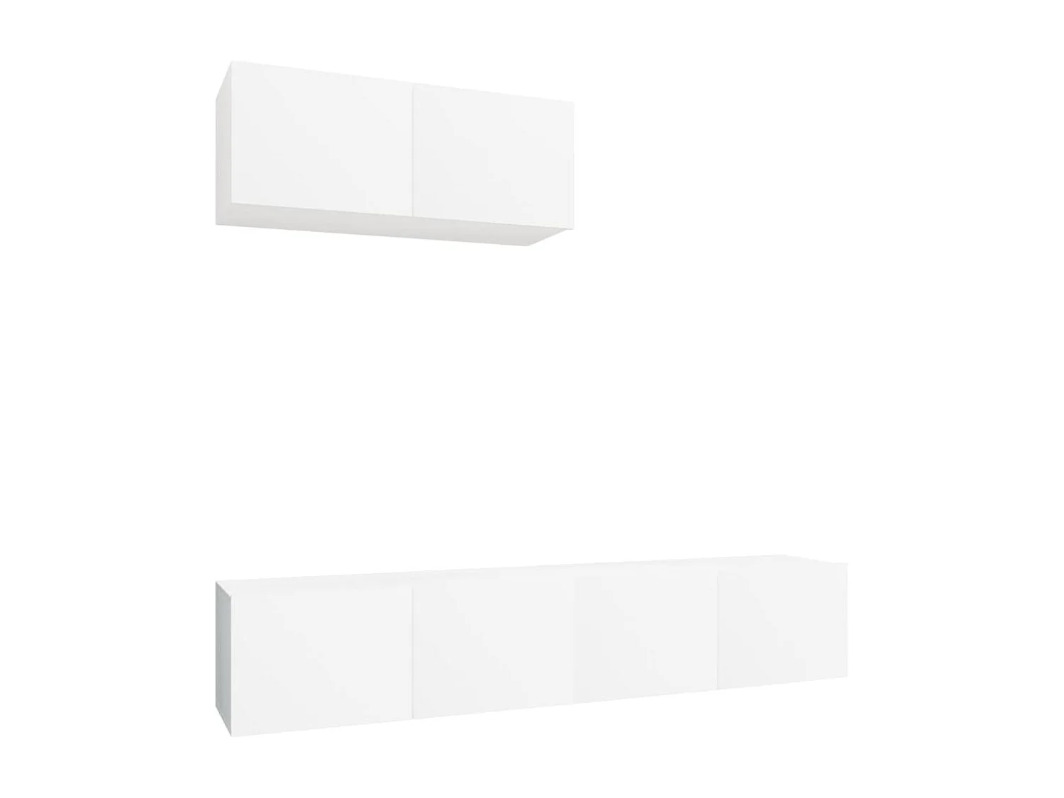 Set di mobili porta TV da 3 pezzi in legno ingegnerizzato bianco