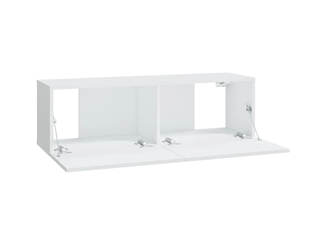 6-teiliges TV-Ständer-Set, weiß, Holzwerkstoff