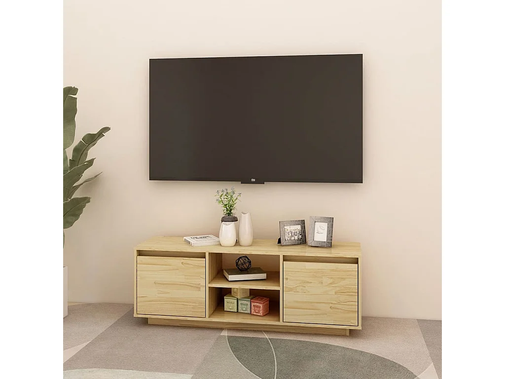 Mobile porta TV 110x30x40 cm in legno massello di pino