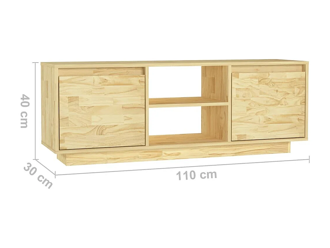 Mobile porta TV 110x30x40 cm in legno massello di pino