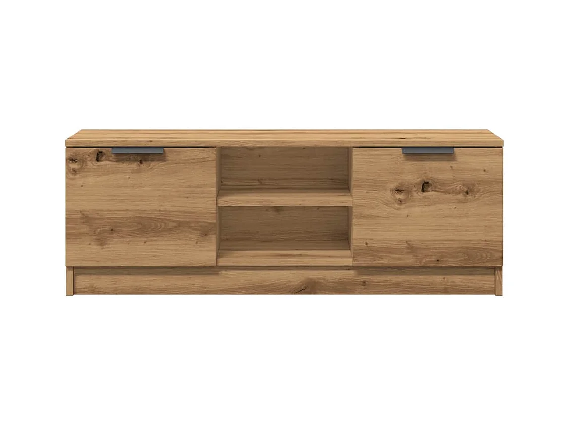 Meuble TV chêne artisanal 102x35x36,5 cm bois d'ingénierie