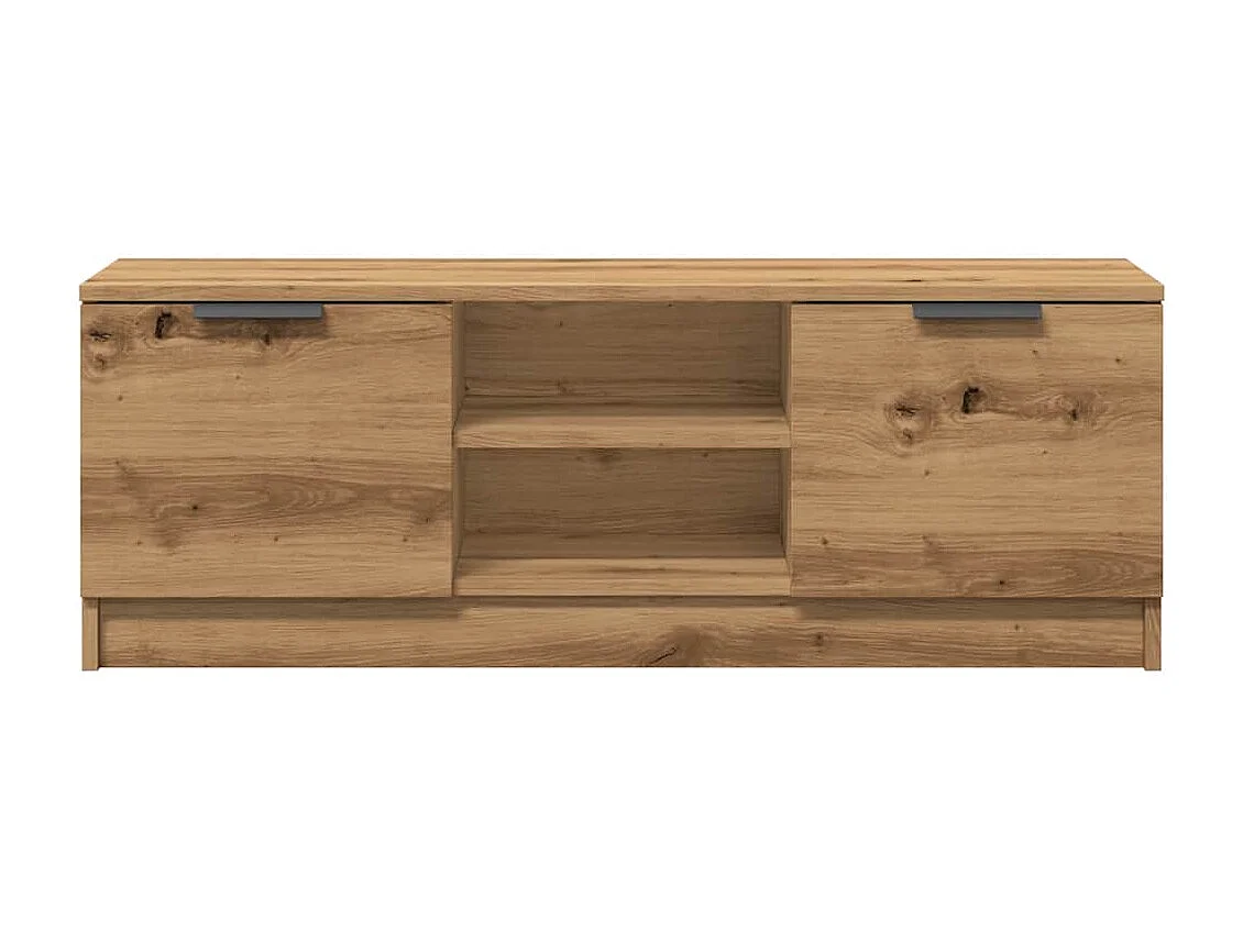 Meuble TV chêne artisanal 102x35x36,5 cm bois d'ingénierie