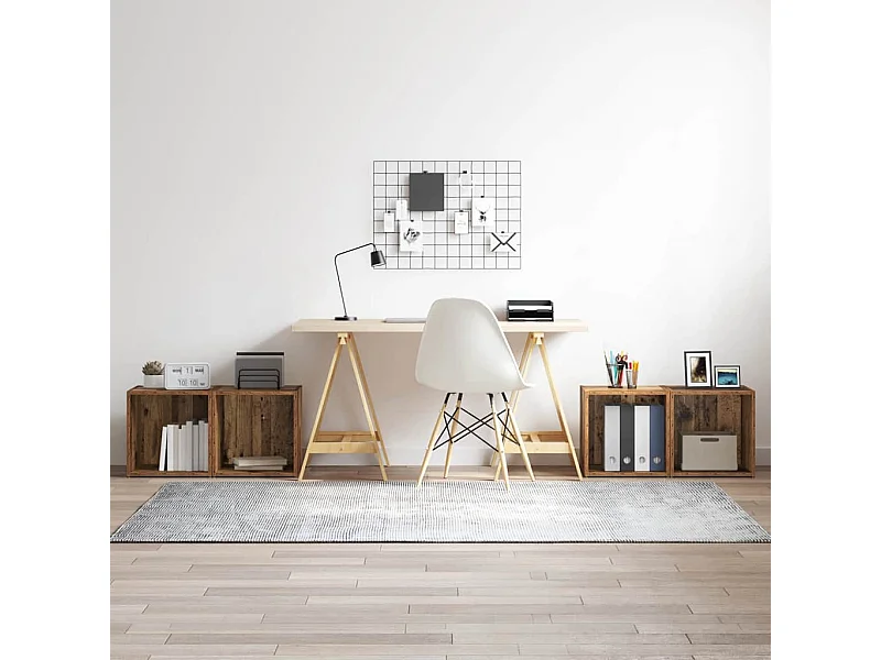 Meuble TV 4 pcs Marron 37 x 35 x 37 cm Bois d'ingénierie