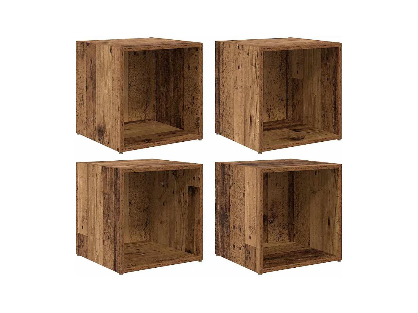 Mueble de TV de 4 piezas Marrón 37 x 35 x 37 cm Madera de ingeniería