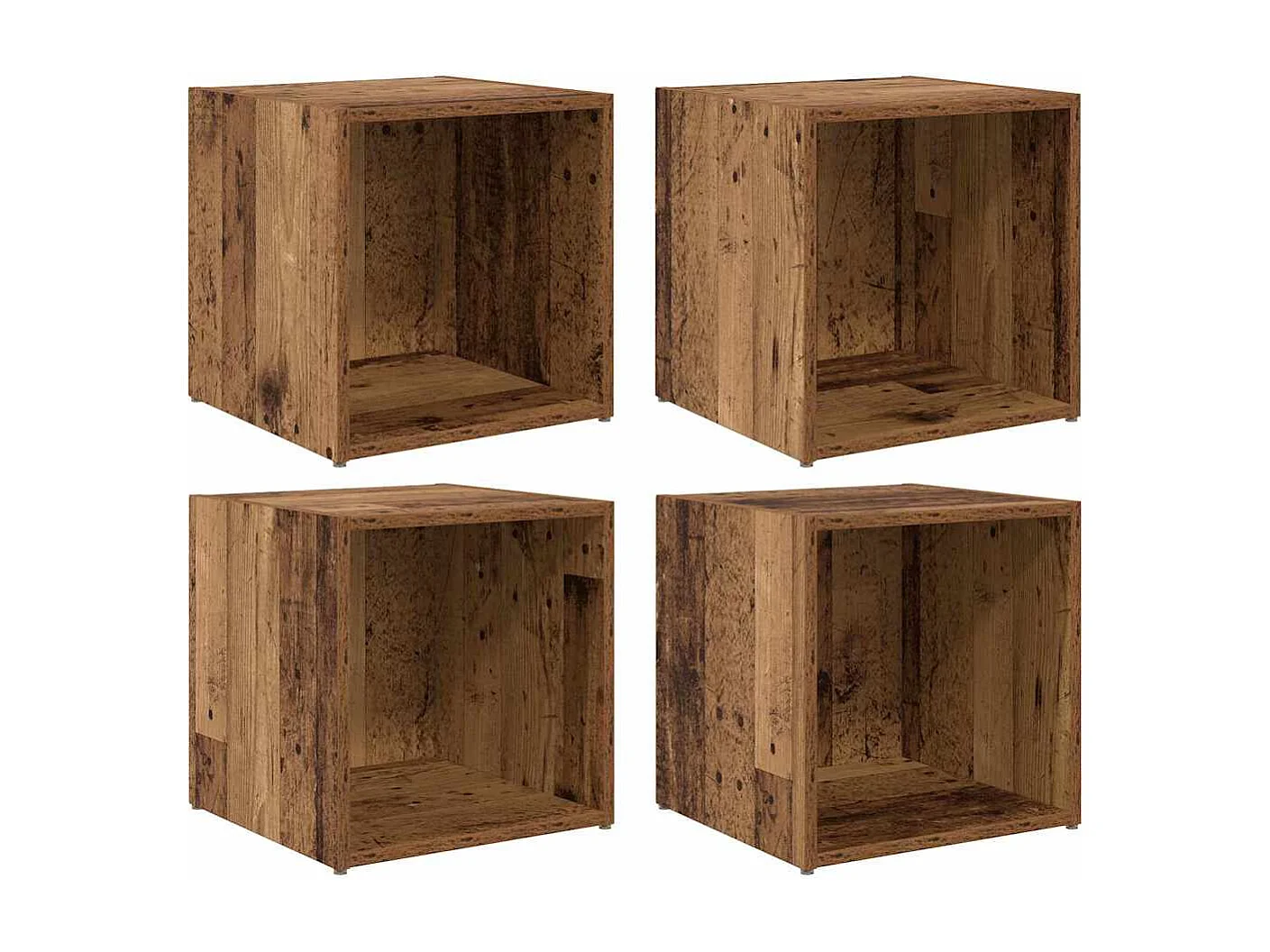 Meuble TV 4 pcs Marron 37 x 35 x 37 cm Bois d'ingénierie