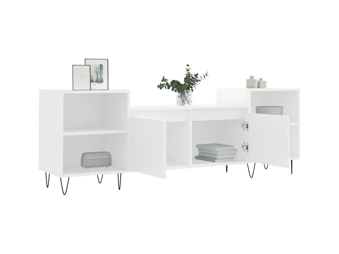 Witte tv-kast 160x35x55 cm Technisch hout