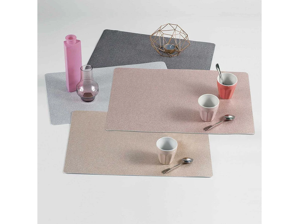 Set de Table à Paillettes "Midnight" 28x44cm Gris