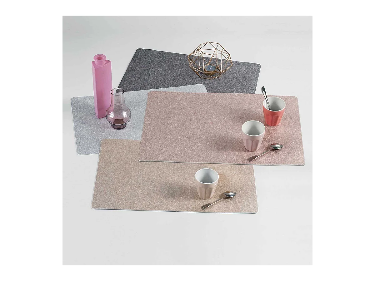 Set de table 28 x 44 cm Paillettes Midnight Or