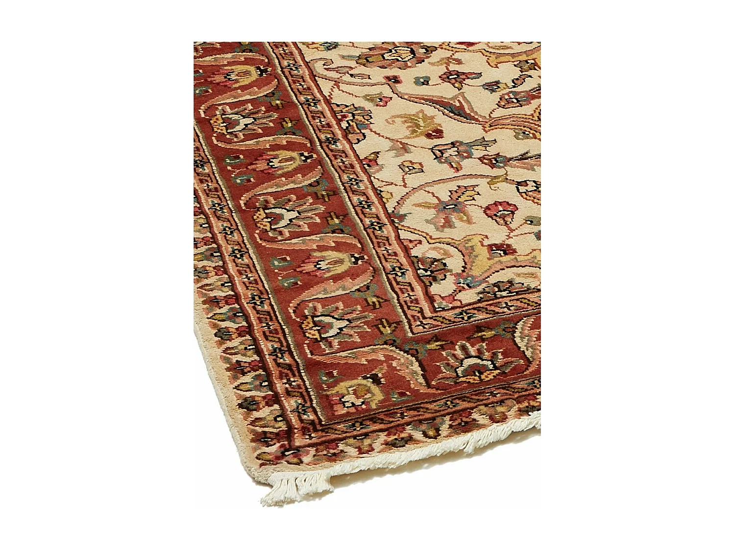 Authentique tapis d'Orient 125x180 fait main en soie beige JIHANGIR 65