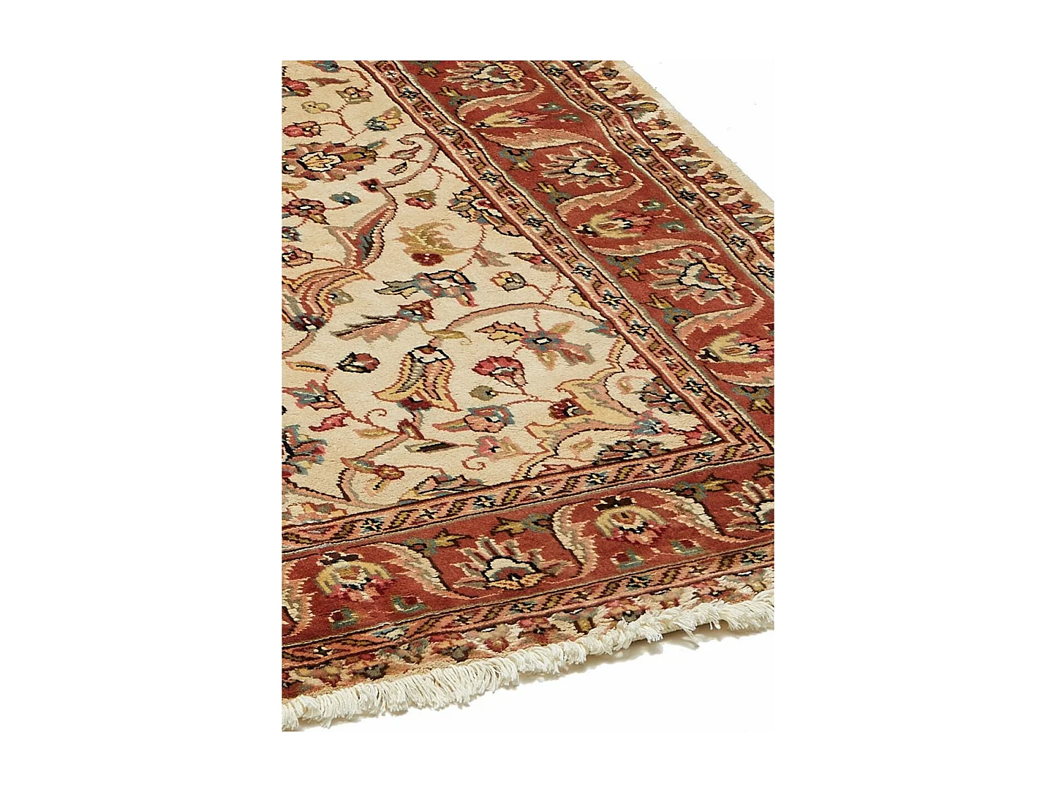 Authentique tapis d'Orient 125x180 fait main en soie beige JIHANGIR 65
