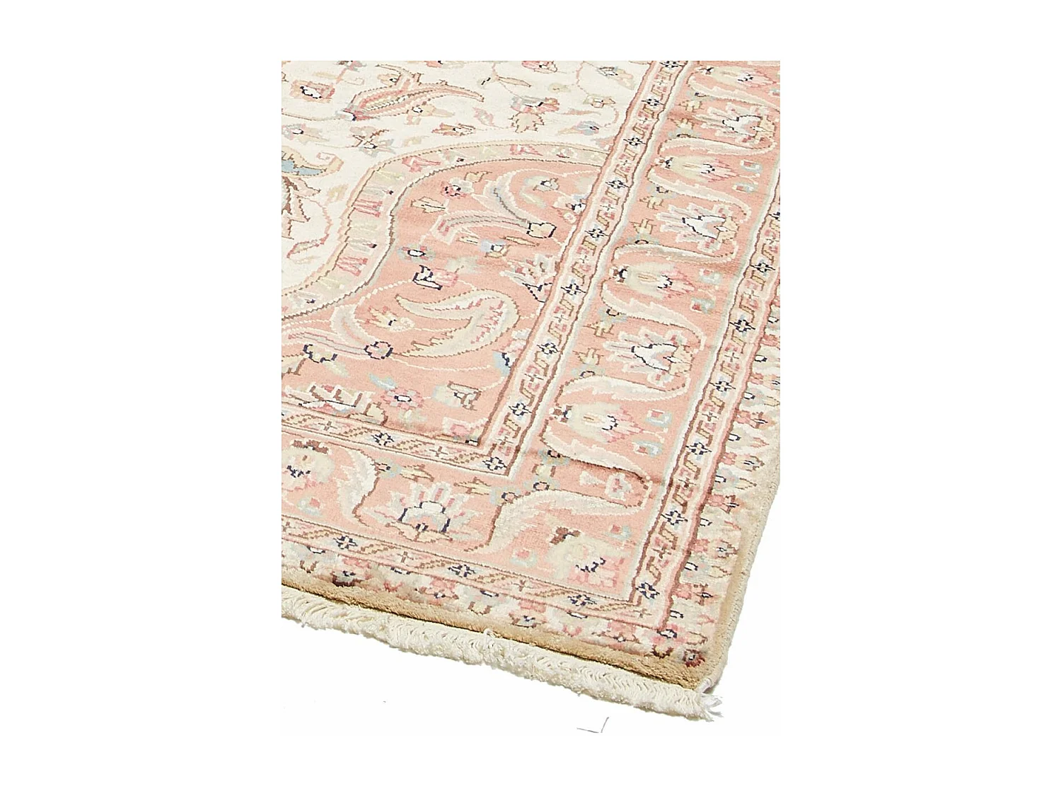 Authentique tapis d'Orient 125x180 fait main en soie beige JIHANGIR 65