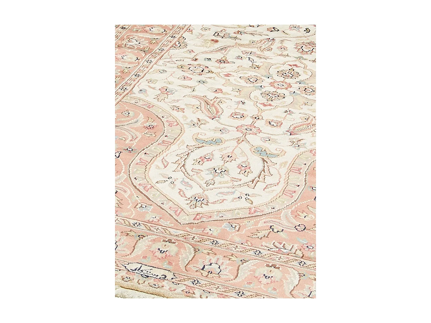 Authentique tapis d'Orient 125x180 fait main en soie beige JIHANGIR 65