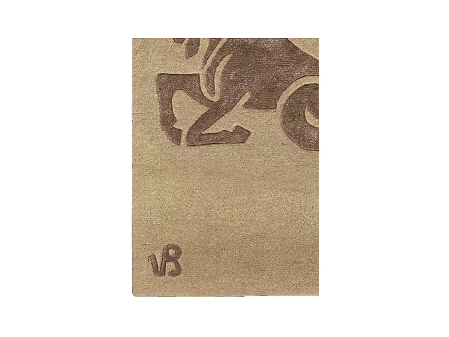 tapis chambre 70x130 fait main en laine beige rectangle motif animaux CAPRICORN