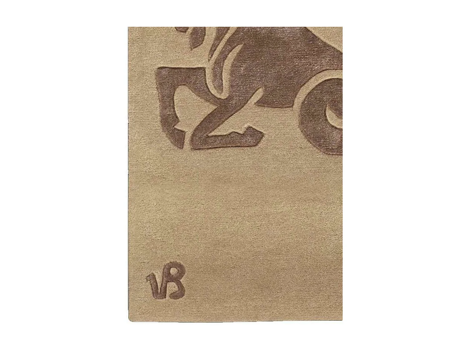 tapis chambre 70x130 fait main en laine beige rectangle motif animaux CAPRICORN