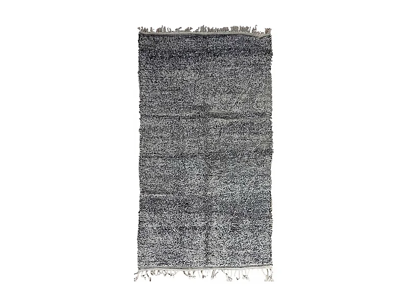 Authentique tapis berbère 140x260 fait main en laine gris MELLALI