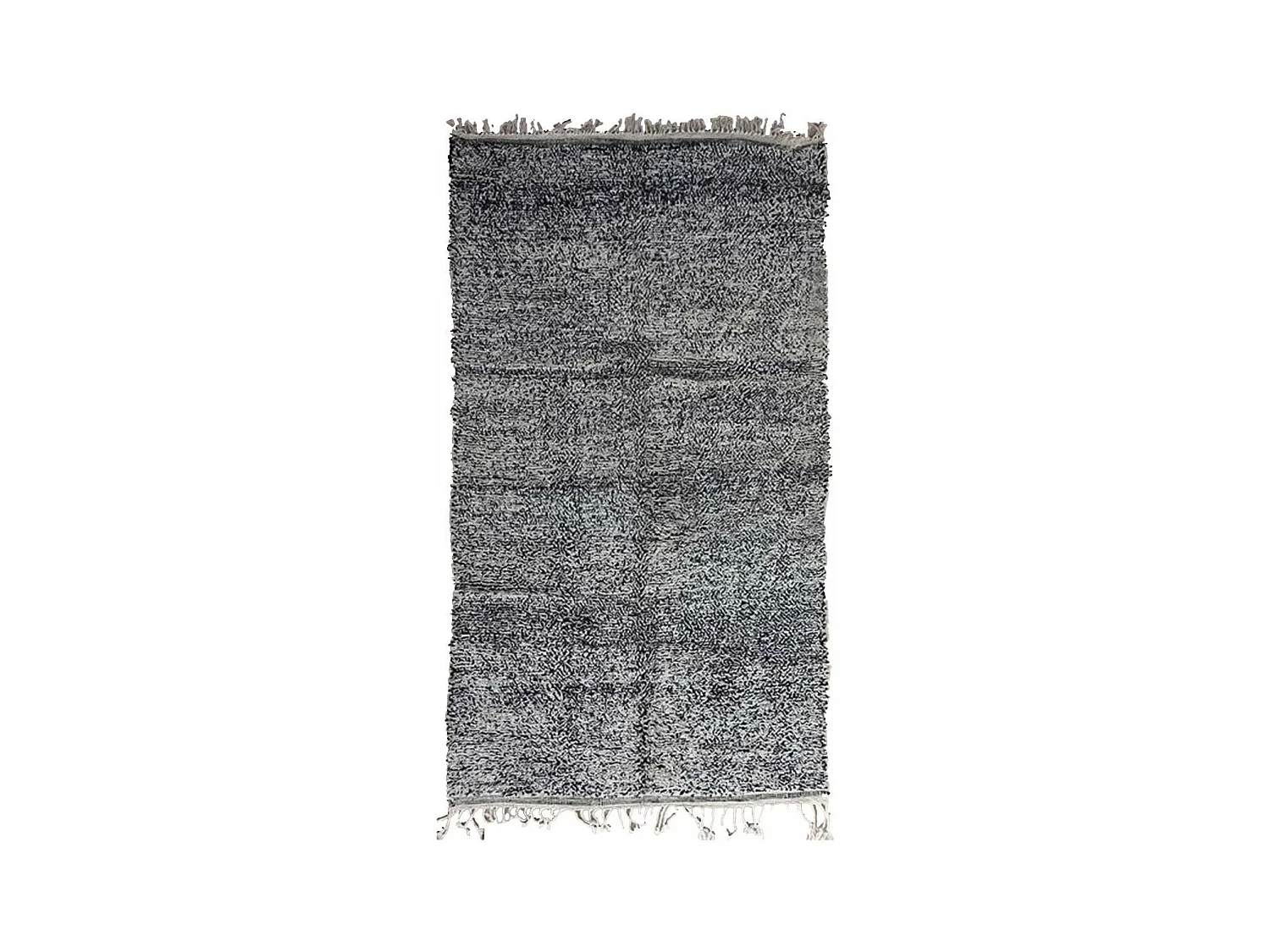 Authentique tapis berbère 140x260 fait main en laine gris MELLALI