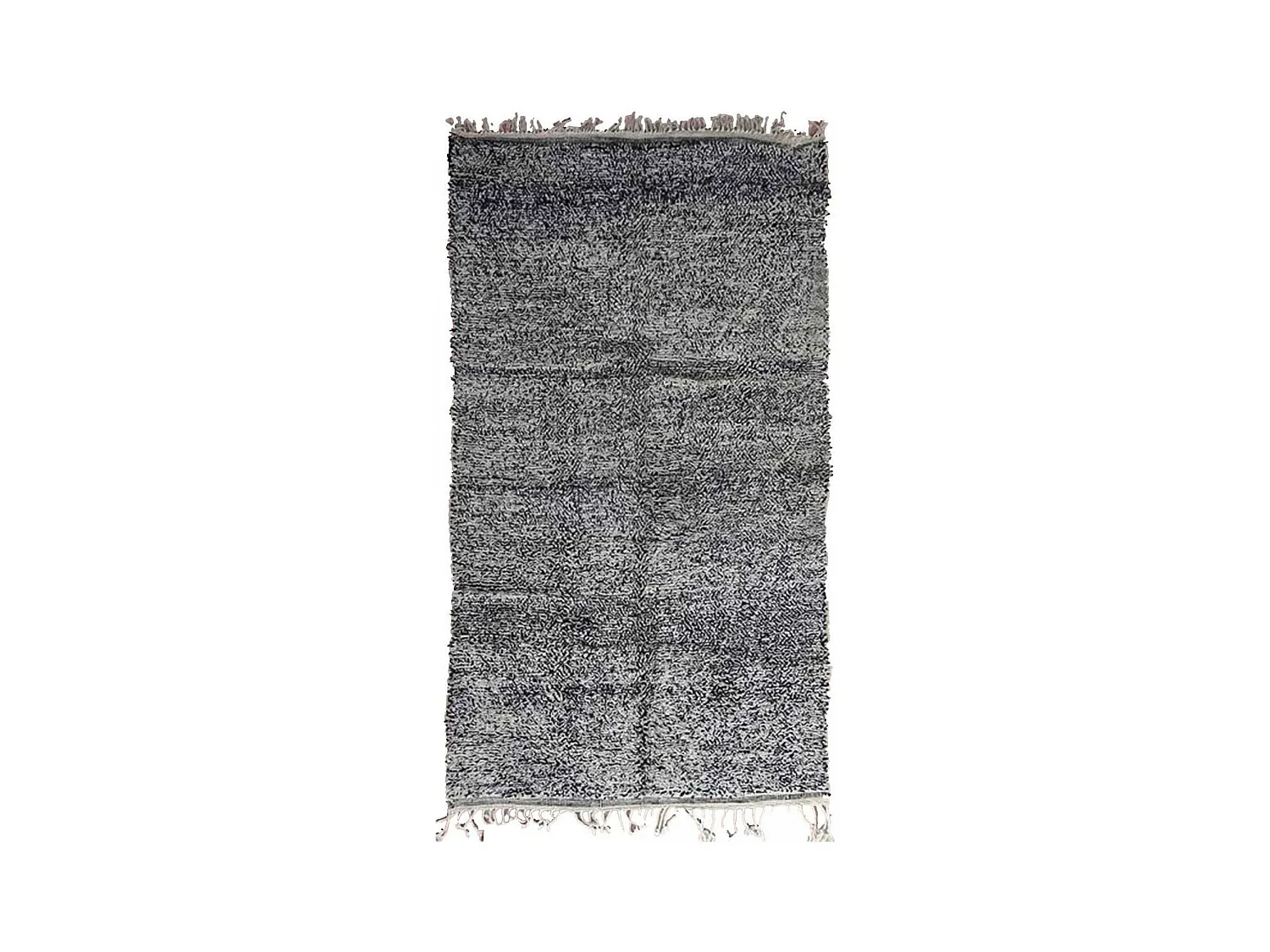 Authentique tapis berbère 140x260 fait main en laine gris MELLALI
