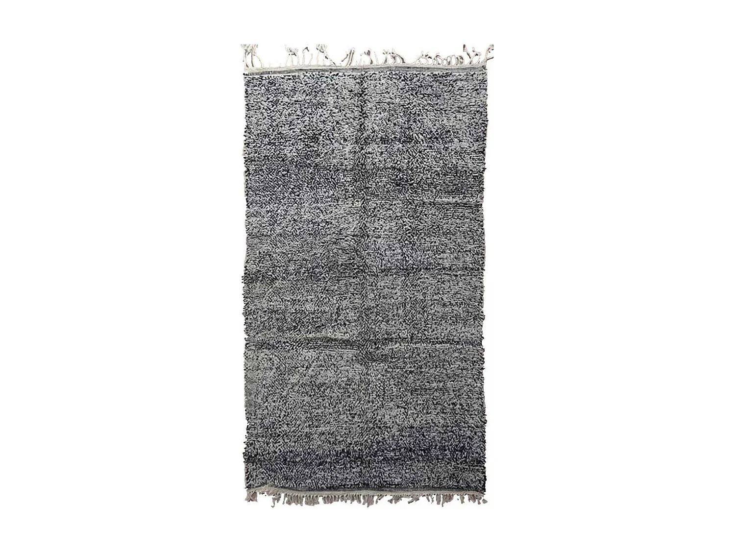 Authentique tapis berbère 140x260 fait main en laine gris MELLALI