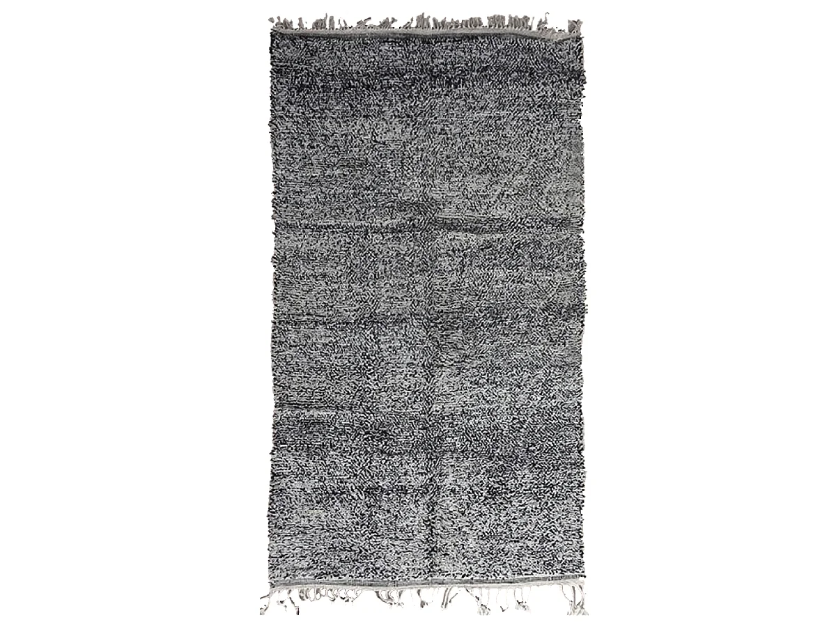 Authentique tapis berbère 140x260 fait main en laine gris MELLALI