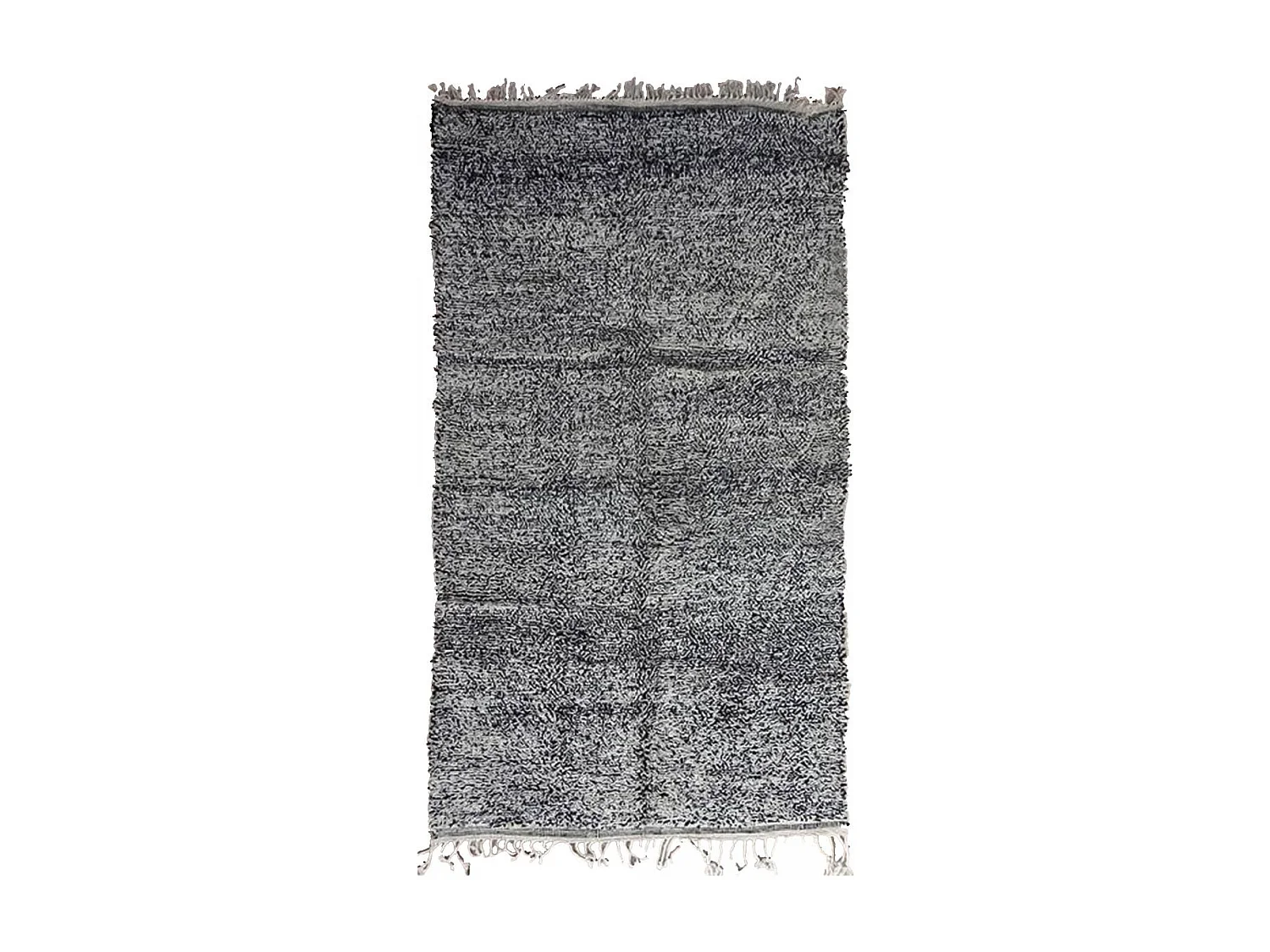 Authentique tapis berbère 140x260 fait main en laine gris MELLALI